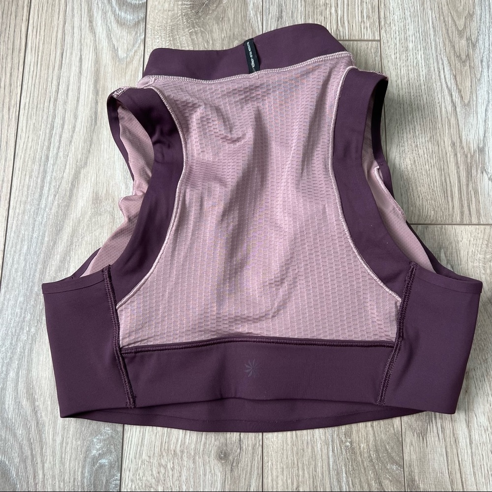NEW Athleta A-C Allyson Felix Legend Zip Front Bra medium purple - Picture 7 of 10